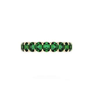 Oval Cut Emerald Eternity Band in 14kt Yellow Gold