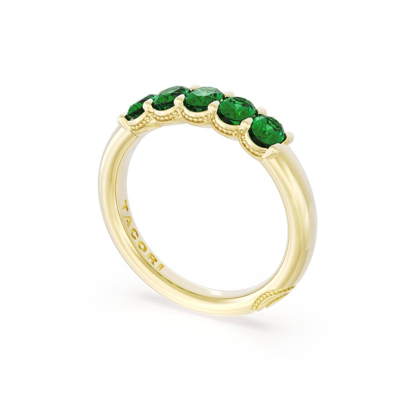 Oval Cut Emerald Eternity Band in 14kt Yellow Gold