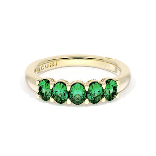 Oval Cut Emerald Eternity Band in 14kt Yellow Gold