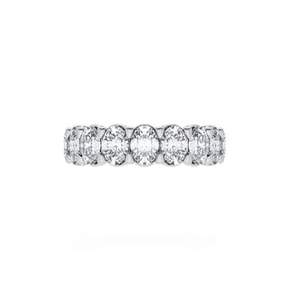 Oval Cut Diamond Eternity Band in 14kt White Gold