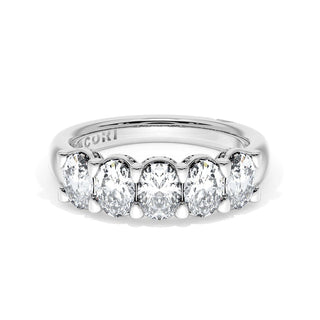 Oval Cut Diamond Eternity Band in 14kt White Gold