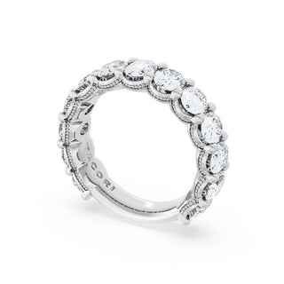 Oval Cut Diamond Eternity Band in 14kt White Gold