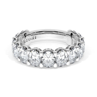 Oval Cut Diamond Eternity Band in 14kt White Gold