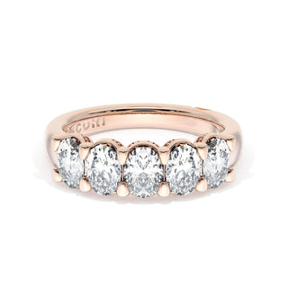 Oval Cut Diamond Eternity Band in 14kt White Gold