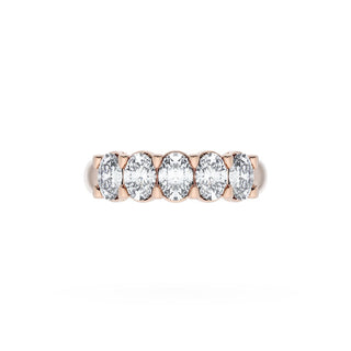 Oval Cut Diamond Eternity Band in 14kt White Gold