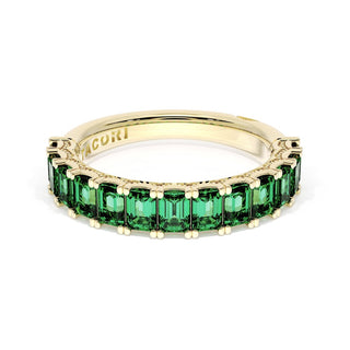 Emerald Cut Emerald Eternity Band in 14kt Yellow Gold