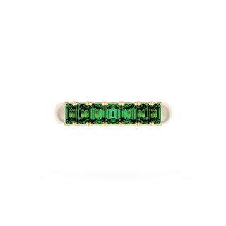 Emerald Cut Emerald Eternity Band in 14kt Yellow Gold