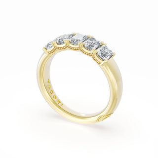 Emerald Cut Diamond Eternity Band in 14kt Yellow Gold