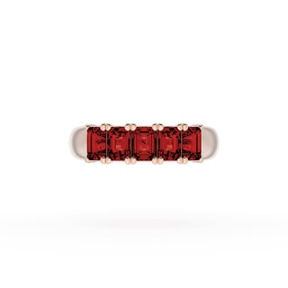 Emerald Cut Ruby Eternity Band in 14kt Rose Gold