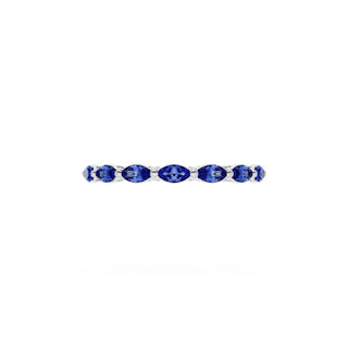 Blue Sapphire Eternity Band in 14kt White Gold