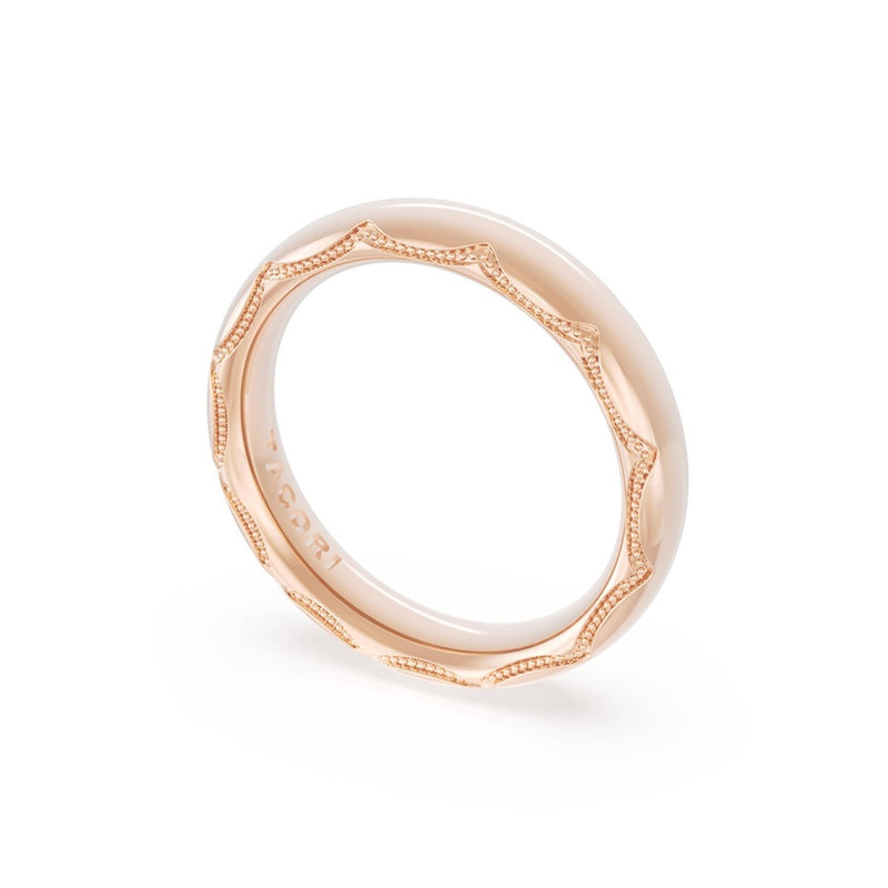 High Polish Wedding Band in 14kt Rose Gold