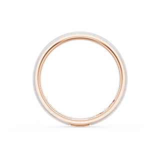 Rounded Satin Finish Wedding Band in 14kt Rose Gold & 14kt White Gold