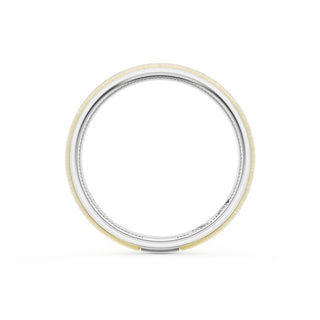 Rounded Satin Finish Wedding Band in 14kt Rose Gold & 14kt White Gold