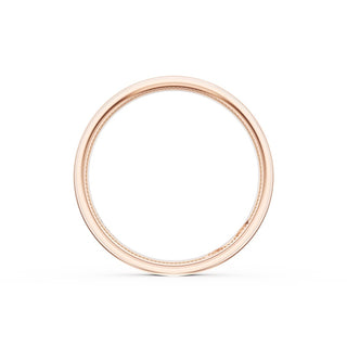 Flat Satin Finish Wedding Band in 14kt Rose Gold & 14kt White Gold