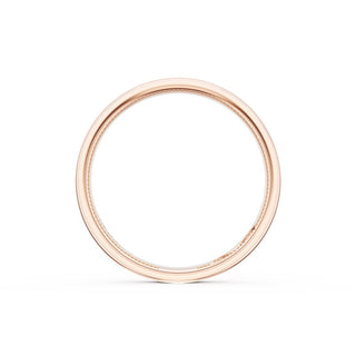Flat Satin Finish Wedding Band in 14kt Rose Gold & 14kt White Gold