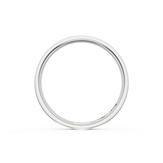 Flat Satin Finish Wedding Band in 14kt Rose Gold & 14kt White Gold