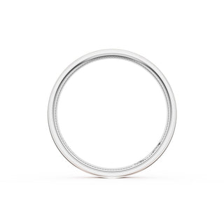 Flat Satin Finish Wedding Band in 14kt Rose Gold & 14kt White Gold