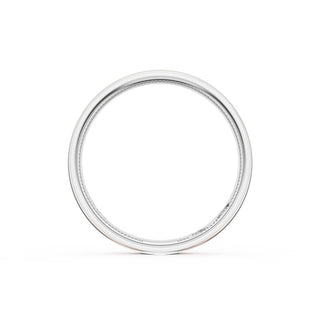 Flat Satin Finish Wedding Band in 14kt Rose Gold & 14kt White Gold