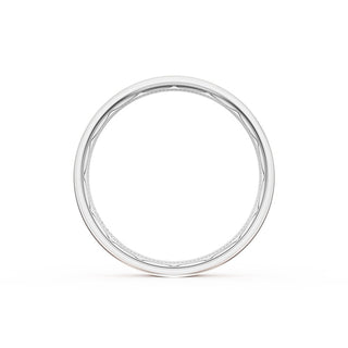 Flat High Polish Finish Wedding Band in 14kt Rose Gold & 14kt White Gold