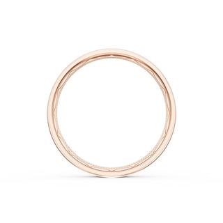 Flat High Polish Finish Wedding Band in 14kt Rose Gold & 14kt White Gold