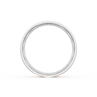 Flat High Polish Finish Wedding Band in 14kt Rose Gold & 14kt White Gold