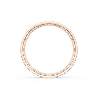 Flat High Polish Finish Wedding Band in 14kt Rose Gold & 14kt White Gold
