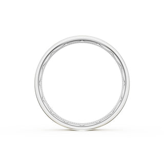 Flat Satin Finish Wedding Band in 14kt Rose Gold & 14kt White Gold