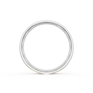 Flat Satin Finish Wedding Band in 14kt Rose Gold & 14kt White Gold