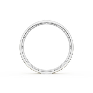 Flat Satin Finish Wedding Band in 14kt Rose Gold & 14kt White Gold