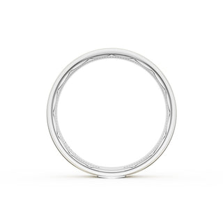 Flat Satin Finish Wedding Band in 14kt Rose Gold & 14kt White Gold