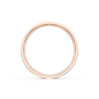 Flat Satin Finish Wedding Band in 14kt Rose Gold & 14kt White Gold