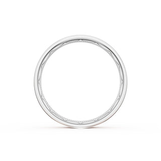 Flat Satin Finish Wedding Band in 14kt Rose Gold & 14kt White Gold