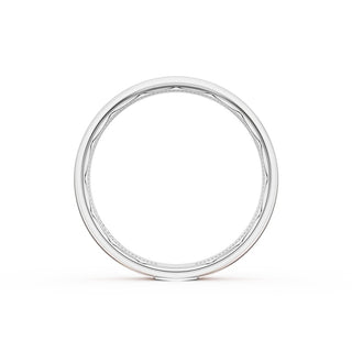 Flat Satin Finish Wedding Band in 14kt Rose Gold & 14kt White Gold