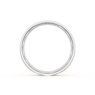 Flat Satin Finish Wedding Band in 14kt Rose Gold & 14kt White Gold