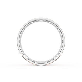 Flat Satin Finish Wedding Band in 14kt Rose Gold & 14kt White Gold
