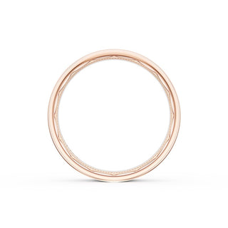 Flat Satin Finish Wedding Band in 14kt Rose Gold & 14kt White Gold