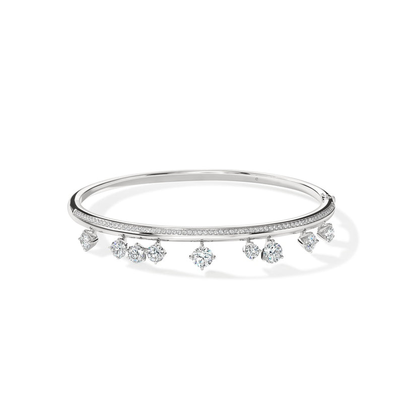 Hearts on Fire Barre Floating Diamond Pavé Bangle UU2792 : 2.50 : 5244 : 18KR : GH/VS