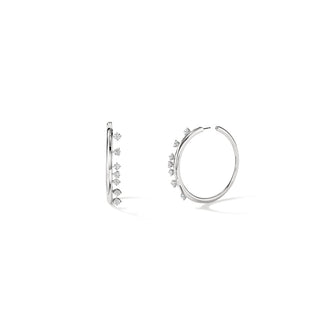 Hearts on Fire Barre Floating Diamond Medium Hoops Earrings UU2868 : 1.50 :  : 18KR : GH/VS