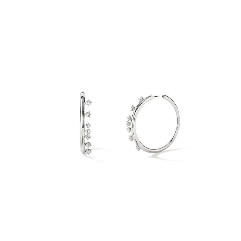 Hearts on Fire Barre Floating Diamond Medium Hoops Earrings UU2868 : 1.50 :  : 18KY : GH/VS