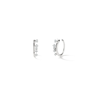 Hearts on Fire Barre Floating Diamond Small Hoops UU2852 : 1.35 :  : 18KY : GH/VS