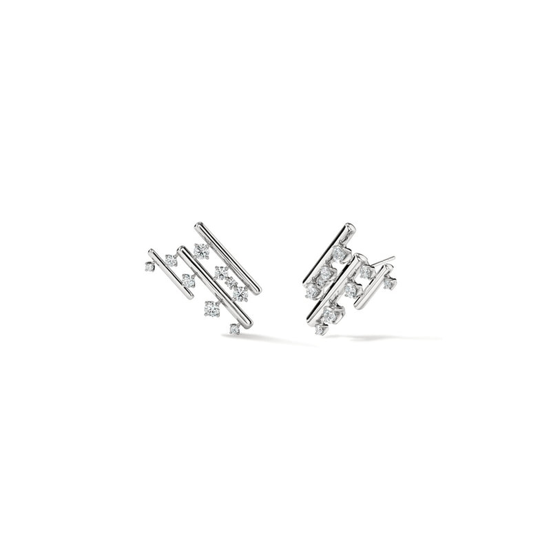 Hearts on Fire Barre Multi-Row Climber Earrings UU2900 : 2.00 :  : 18KY : GH/VS