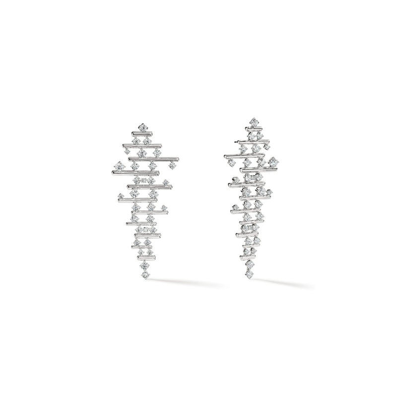 Hearts on Fire Barre Multi-Row Drop Earrings UU2881 : 6.75 :  : 18KY : GH/VS