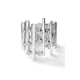 Hearts on Fire Barre Multi-Row Diamond Fashion Ring UU2902 : 0.70 : 4.00 : 18KR : GH/VS