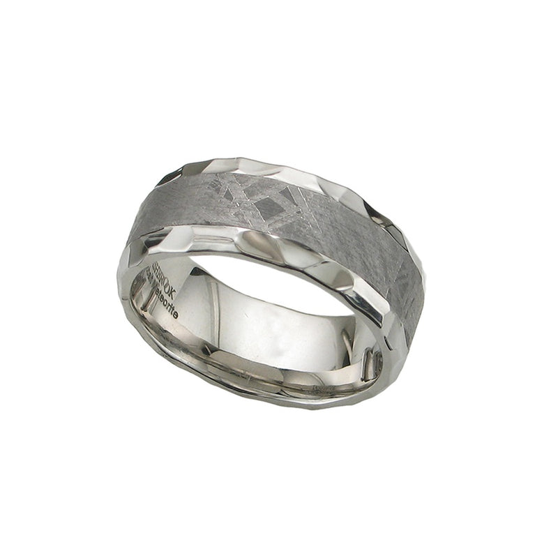 9MM COBALT CHROME W/METEORITE INLAY BAND