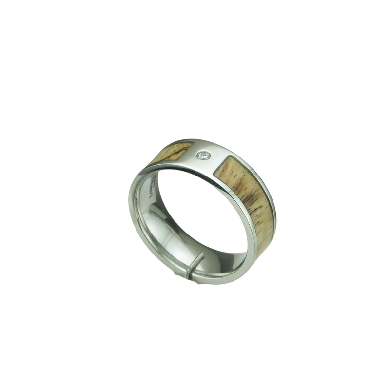 6MM COBALT W/HARDWOOD INLAY BAND