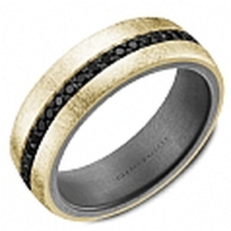 46=.75TW AAA BLK DIA 7MM 14KY & TANTALUM BAND