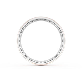Rounded High Polish Finish Wedding Band in 18kt White Gold & 18kt Yellow Gold