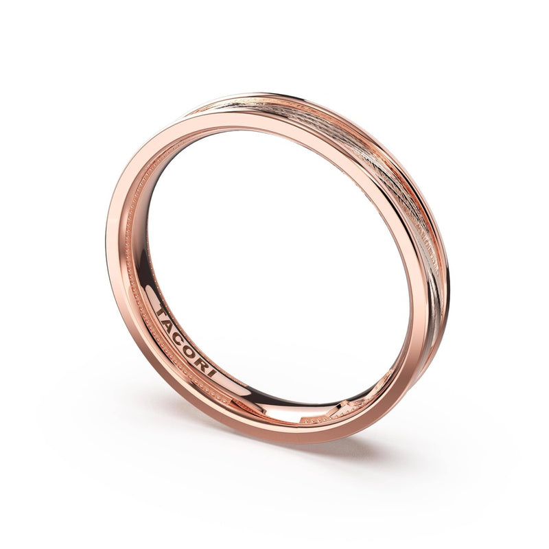 Sculpted Texture Band in 14kt Rose Gold