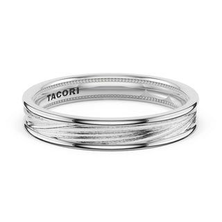 Sculpted Texture Band in 14kt White Gold