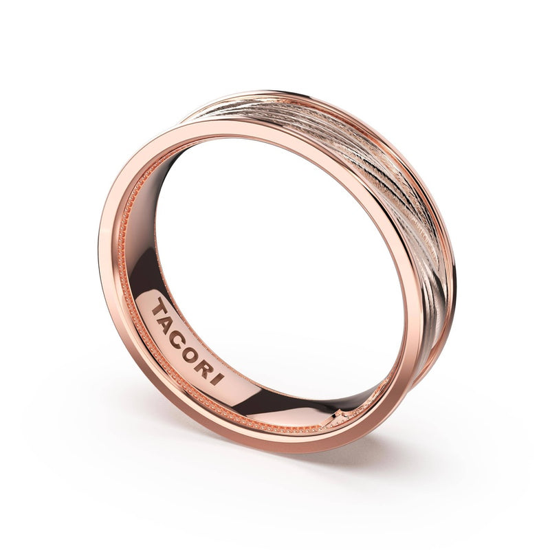 Sculpted Texture Band in 14kt Rose Gold